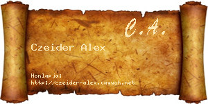 Czeider Alex névjegykártya